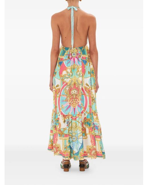 Camilla Maxi-Jurk Met Gehaakt Detail in het White