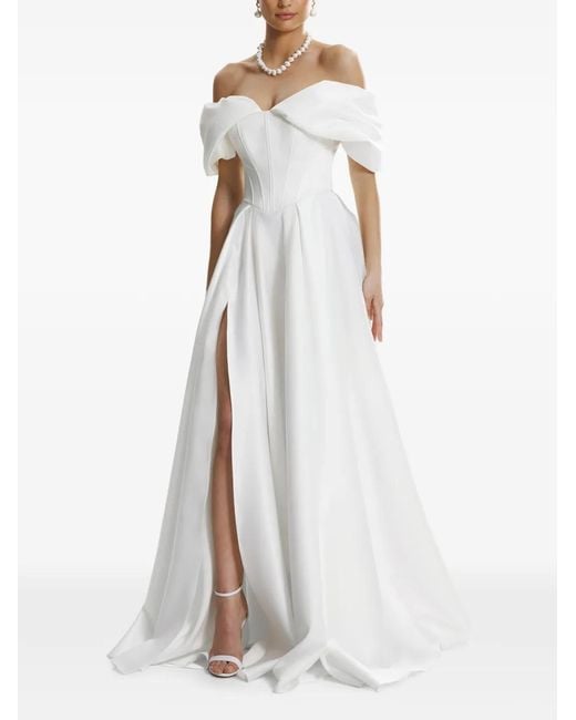 Framboise White Giuliamy Off-The-Shoulder Maxi Dress