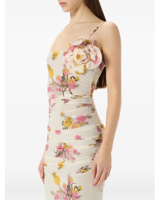 Blumarine White Floral Flower Dress