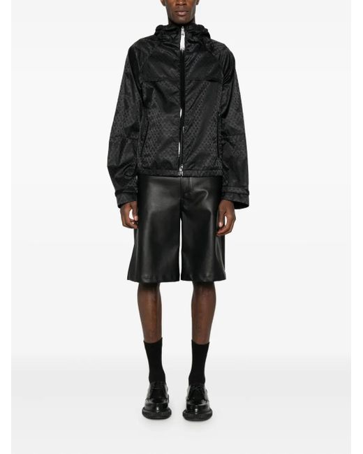 McQueen Black Zip-Up Hooded Jacket for men