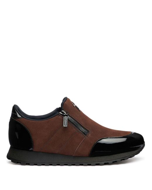 Giuseppe Zanotti Brown Idle Run Suede Zip-up Loafers for men