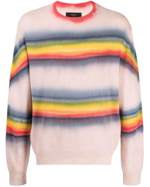 Amiri Multicolor Rainbow Tie-dye Crew-neck Sweatshirt for men