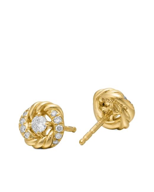 David Yurman Metallic 18Kt Petite Infinity Diamond Stud Earrings (7.8Mm)
