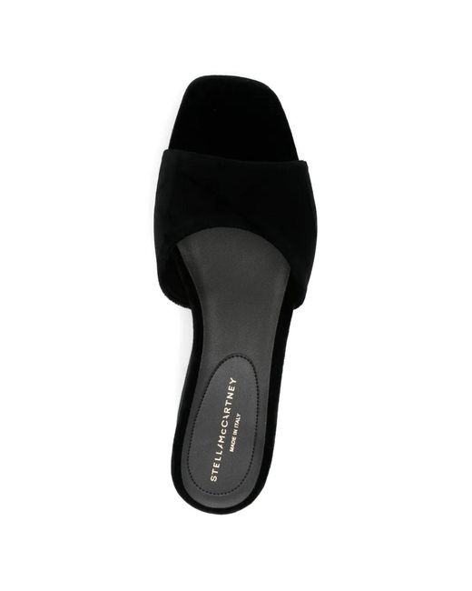 Stella McCartney Black Velvet Platform Sandals