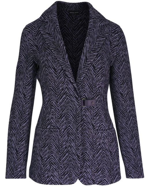 Blazer con estampado de cebra Giorgio Armani de color Blue