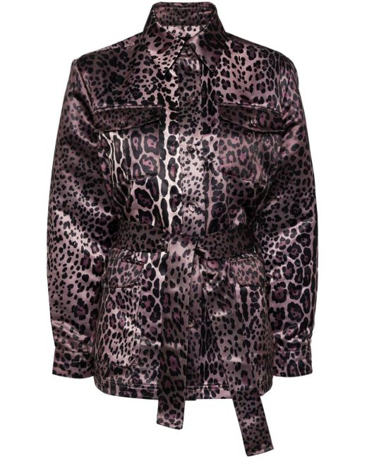 Cynthia Rowley Black Leopardess Leopard-print Jacket