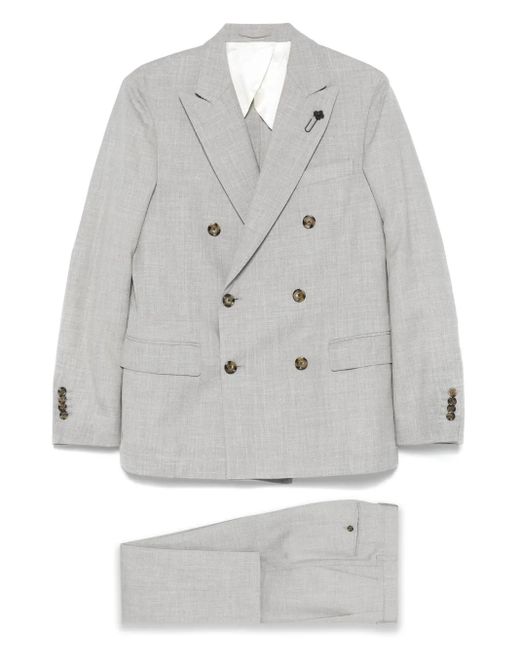 Lardini Gray Mélange-Effect Suit for men