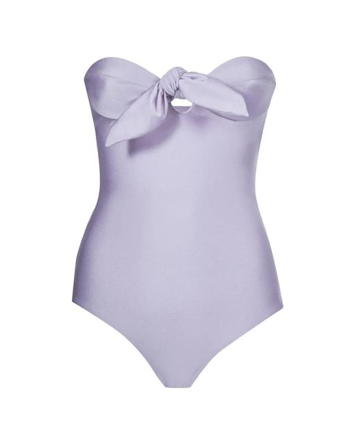 Taller Marmo Purple Knot-Bandeau Swimsuit