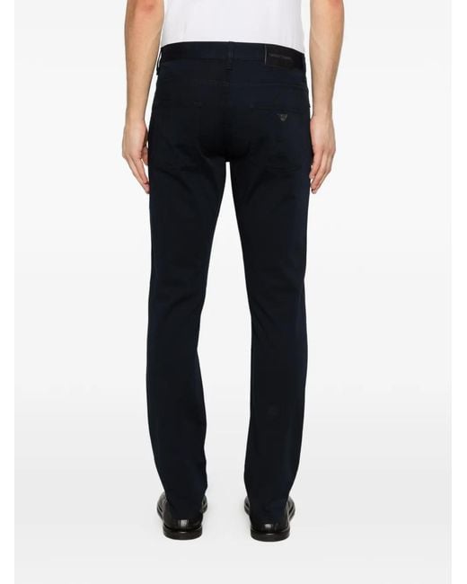Emporio Armani Black Logo-Plaque Trousers for men