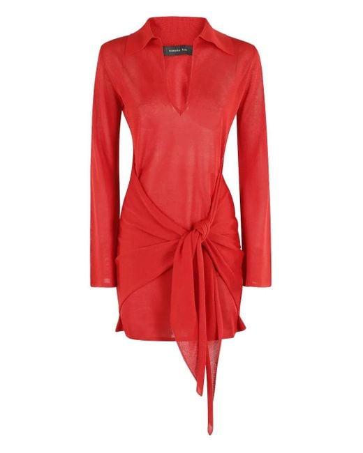 FEDERICA TOSI Red Tie-Front Dress