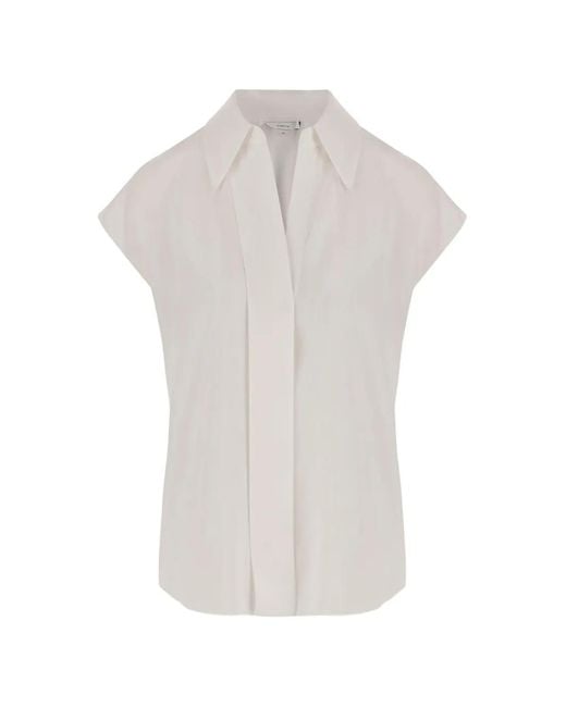 Vince White Strech Silk Blouse