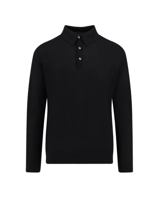 Kiton Black Long-Sleeve Polo Shirt for men