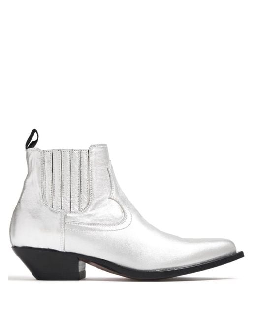 Sonora Boots White Hidalgo 35mm Leather Ankle Boots