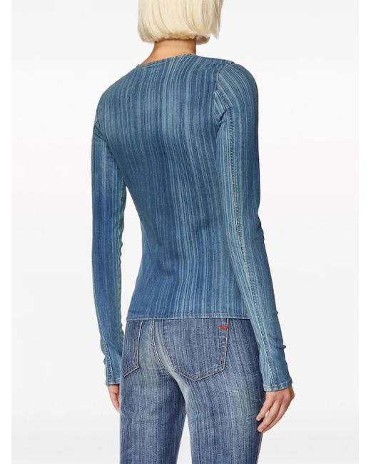 DIESEL Blue De-Bob-Fsd1 Long-Sleeved T-Shirt