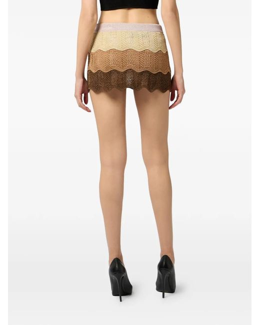 Philipp Plein Natural Mini Skirt Colour Wave