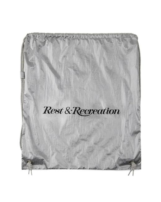 Rest&Recreation Gray Drawstring Nylon Backpack