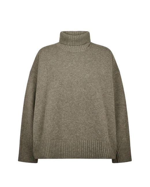 Soeur Green Roll-Neck Long-Sleeve Sweater