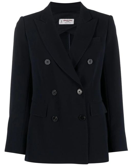 Alberto Biani Black Double-Breasted Tailored Blazer
