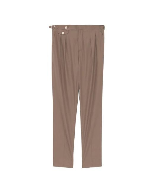 Brunello Cucinelli Brown Pleated Trousers for men
