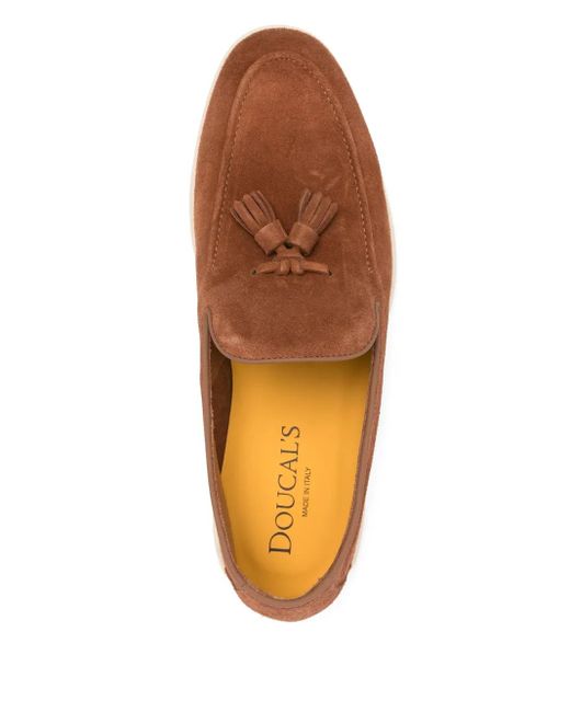 Doucal's Brown Leather Loafers for men