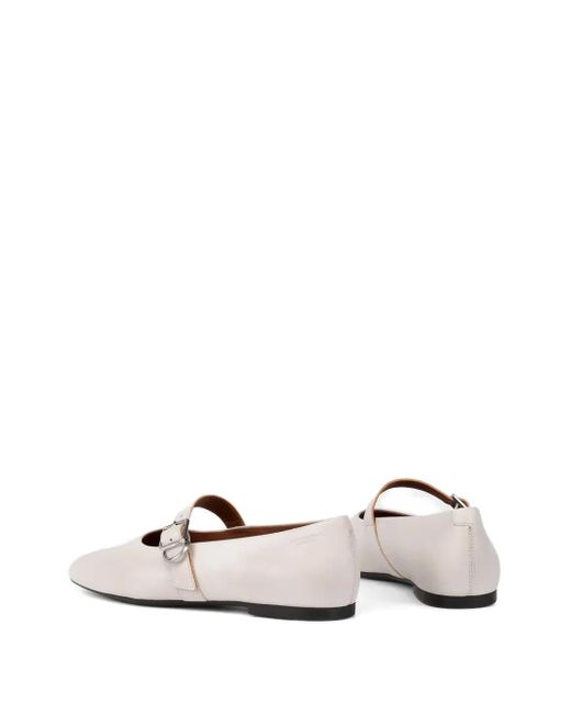 Vagabond White Jolin Buckle-Strap Ballet Flats