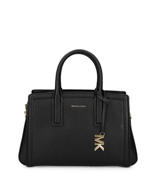 MICHAEL Michael Kors Black Small Laila Logo-Plaque Tote Bag