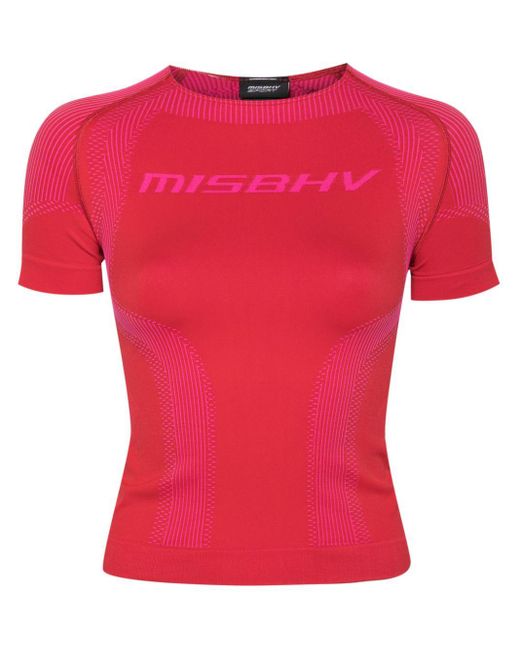 M I S B H V T-shirt Met Logo-jacquard in het Pink