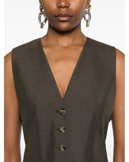 Philosophy Di Lorenzo Serafini Brown Weste Mit V-Ausschnitt