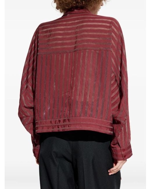 Munthe Red Gestreiftes Loasta Hemd mit Kordelzug