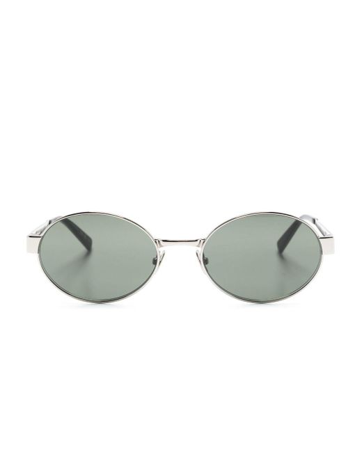Saint Laurent Gray Oval-frame Sunglasses - Unisex - Metal
