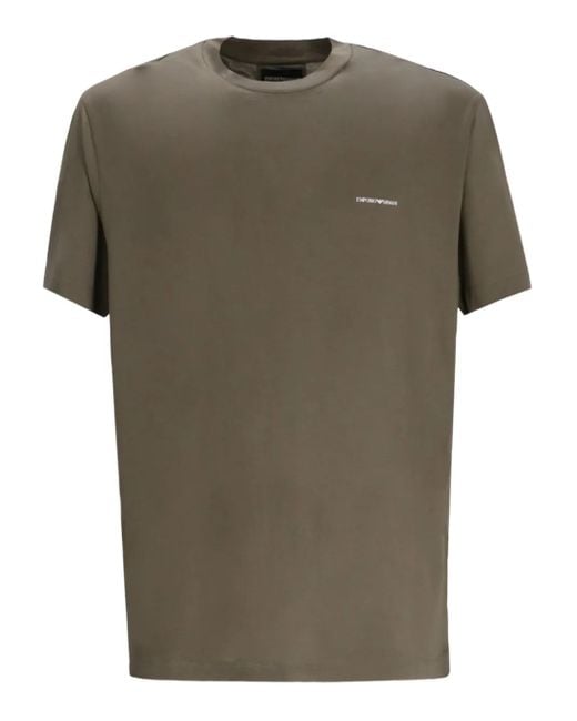 Camiseta con cuello redondo y logo estampado Emporio Armani de hombre de color Green