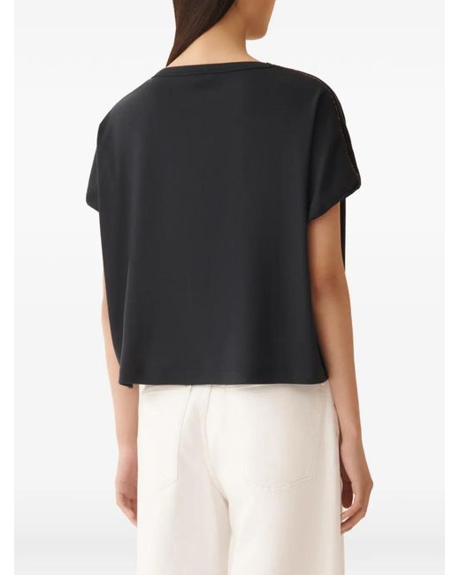 Fabiana Filippi Blue Cap-Sleeve T-Shirt