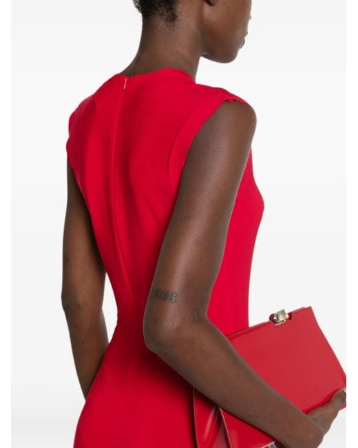 Norma Kamali Red Sleeveless Wide-Leg Jumpsuit