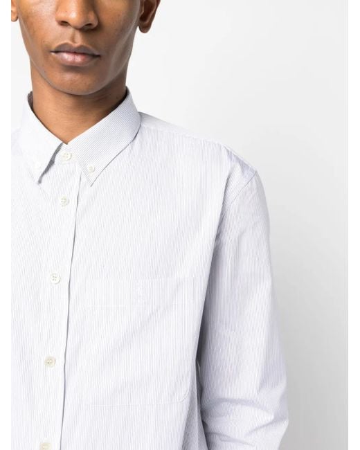 Saint Laurent Gestreept Overhemd in het White voor heren