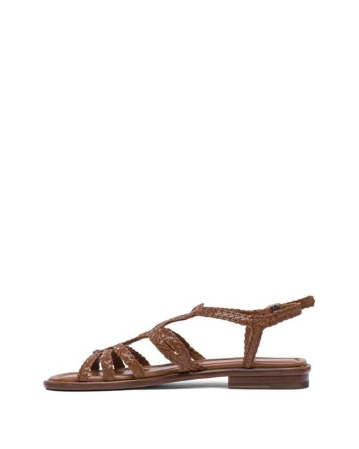 Pons Quintana Brown Woven Leather Sandals