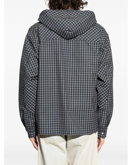Roa Gray Aair Flowave Hooded Checked Jacket for men