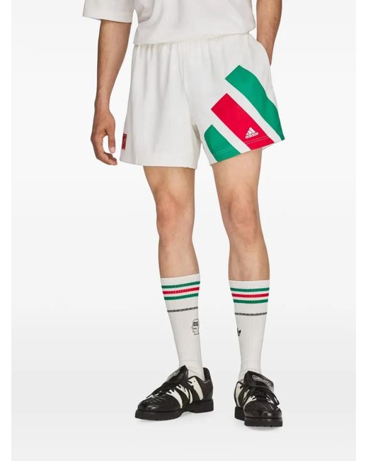 Adidas White X Brain Dead X Disney Football Shorts for men
