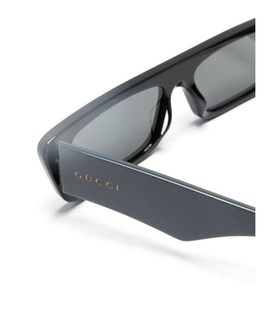 Gucci Black Rectangular-Frame Tinted Sunglasses