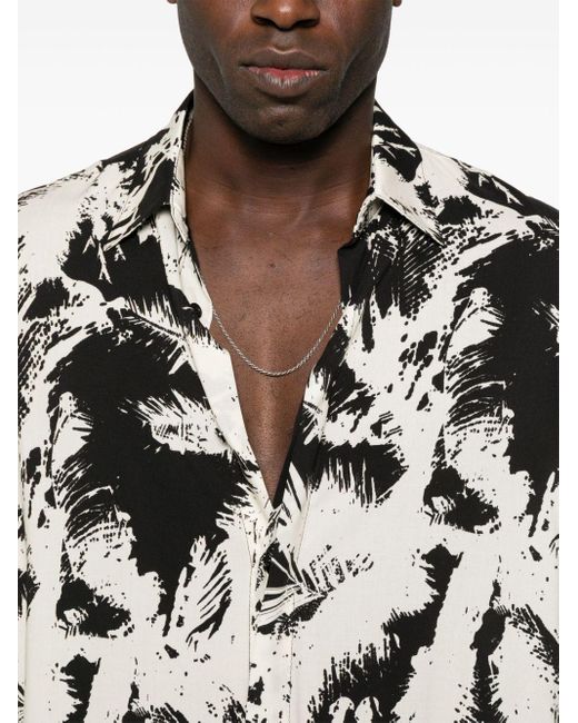 Camisa con estampado abstracto Laneus de hombre de color Black