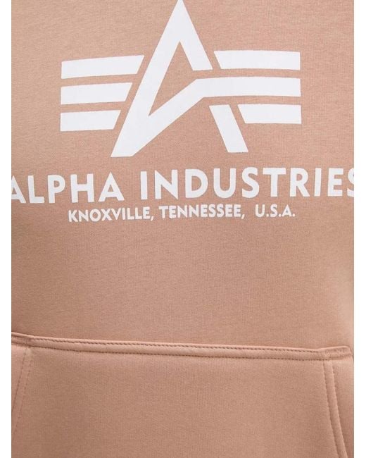 Alpha Industries Natural Logo-Print Drawstring Hoodie for men