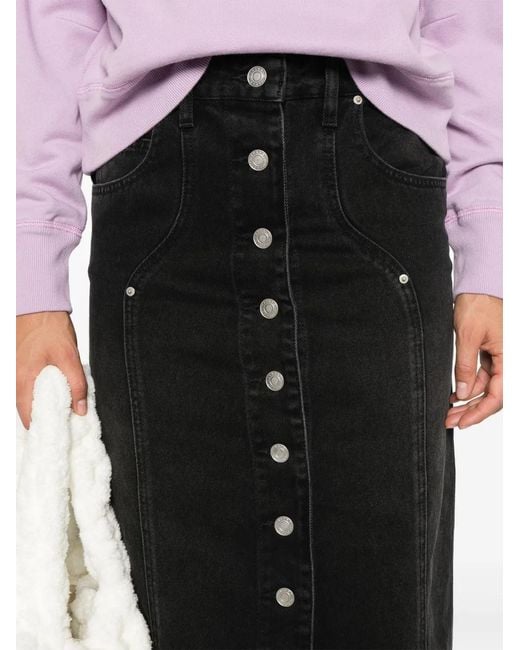 Isabel Marant Black Vandy Denim Cotton Skirt