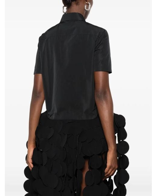 Jil Sander Black Zip-Up Short-Sleeve Shirt