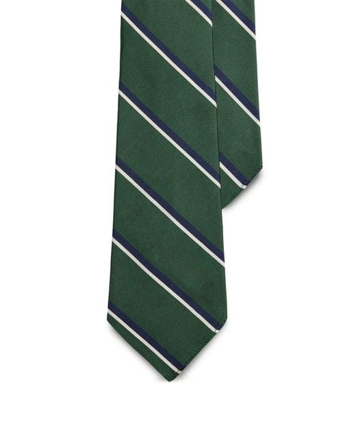 Polo Ralph Lauren Green Striped Mogador Tie for men