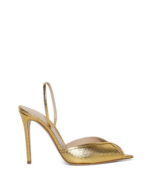 Andrea Wazen Metallic Katy Sling-Back Sandals