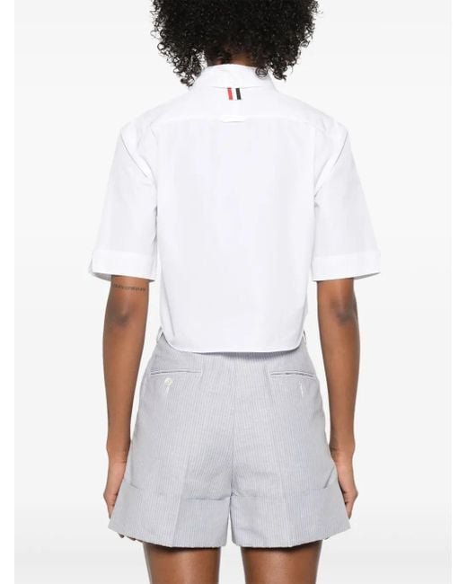 Camicia Crop di Thom Browne in White