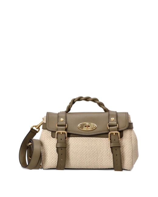 Mulberry Natural Mini Alexa Woven Texture Top-Handle Bag