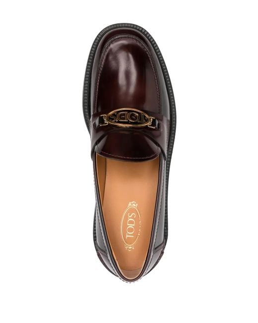 Mocasines con placa del logo Tod's de color Brown
