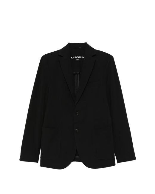 Circolo 1901 Black Welt-Pocket Two-Button Blazer for men
