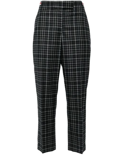 Thom Browne Black Plaid-Check Tailored Trousers