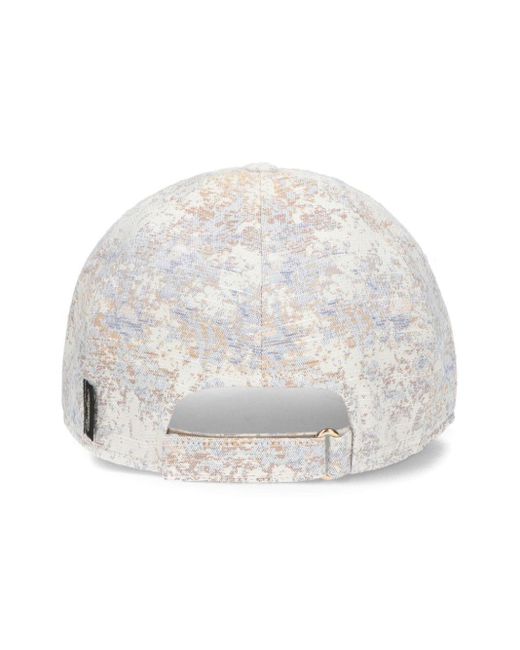 Borsalino White Hiker Marble-pattern Baseball Cap